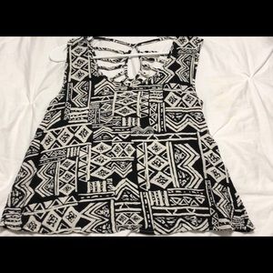 Tribal print tank with back detail